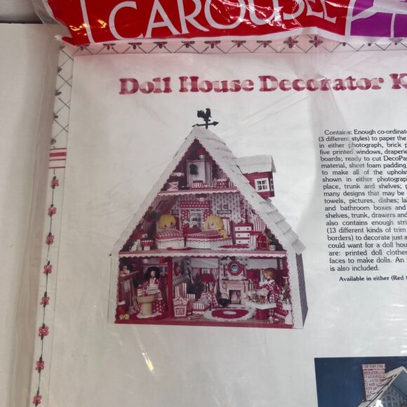 VTG Carousel Crafts Doll House Decorator Kit Wallpaper Doll Furniture Clothes - Picture 3 of 13
